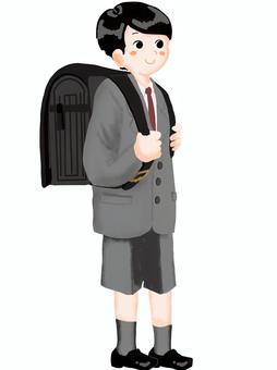 Boy carrying a school bag (admission / graduation), boy, school bag, going to school, JPG and PNG