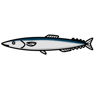サンマ 秋刀魚,サンマ,シンプル,かわいい,イラスト,魚,魚介類,生魚,鮮魚,スーパーのイラスト素材