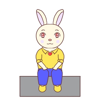 待ち合わせうさぎ うさぎ,動物,待つ,座る,待ち合わせのイラスト素材