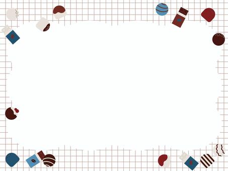 チェック柄のチョコレートフレーム