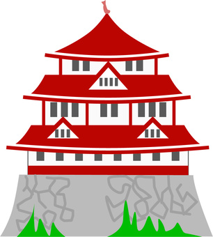 Illustration, castle, deformed, simple, 