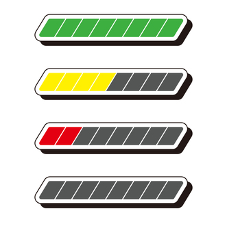 ゲームのHPゲージデザイン2 hp,ゲージ,ゲーム,アイコン,デザイン,ui,体力,パワー,バー,満タンのイラスト素材