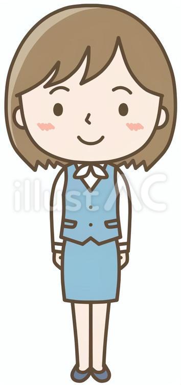きをつけOL_全身 ol,人物,女性のイラスト素材