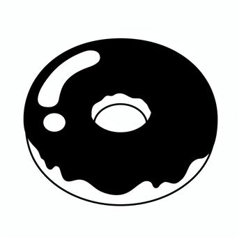 チョコドーナツのアイコン ドーナツ,チョコレート,お菓子,デザート,おやつ,甘い,チョコ,洋菓子,食べ物,揚げるのイラスト素材