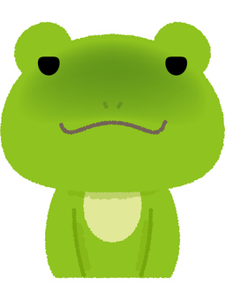 カエル無表情 カエル,無表情,真顔,真剣,つまらない,両生類,動物,緑のイラスト素材