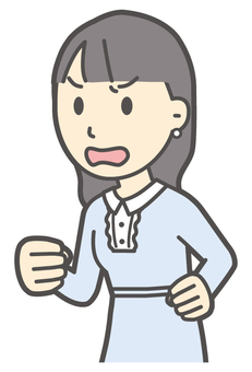  ワンピースお嬢様-206-バスト 怒る,お嬢様,女性,女の子,オシャレ,人物,かわいい,怒り,キレる,ムカつくのイラスト素材
