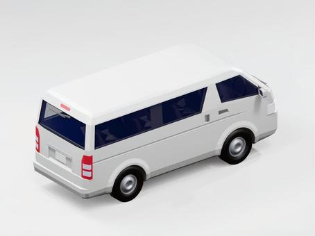 自動車CGイラスト03_リヤ 自動車,乗用車,四輪車,社用車,商用車,バン,ワンボックス,キャブオーバー,ロングキャブ,立体のイラスト素材