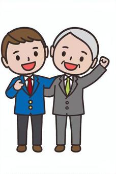 仲の良い二人 仲良し,共有,意気投合,共感,仲間,協力,男性,スーツ,ビジネス,会社員のイラスト素材