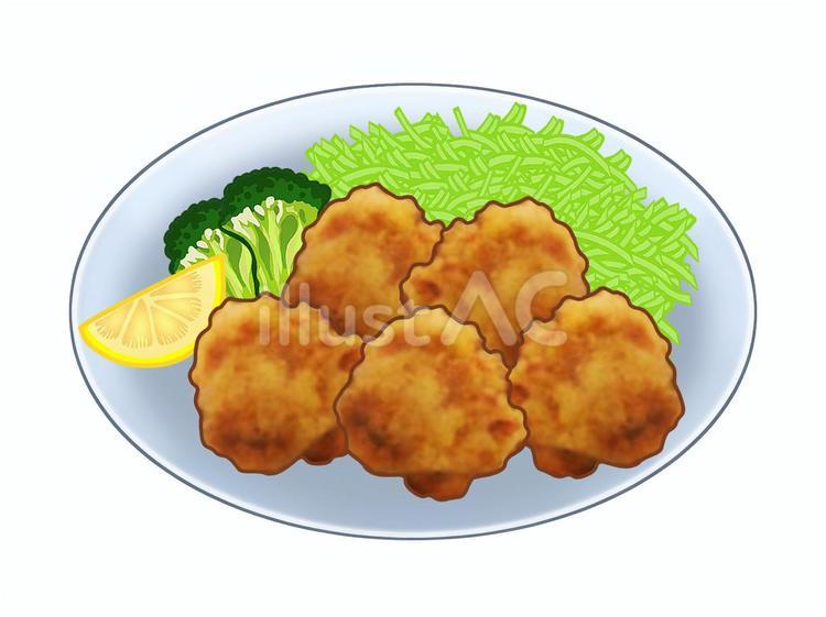 鶏のから揚げ 唐揚げ,揚げ物,おかずのイラスト素材
