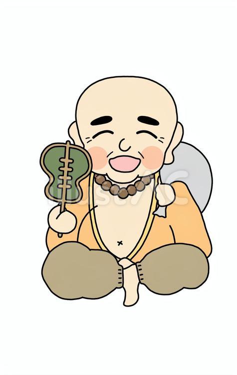 布袋尊　線あり 布袋尊,布袋,七福神のイラスト素材