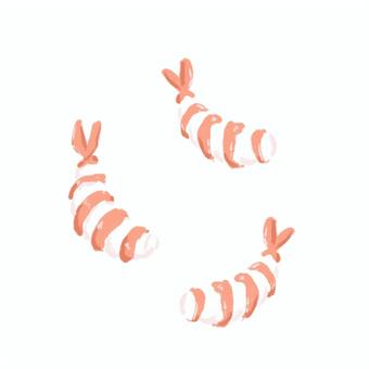 むきえび むきえび,エビ,食べ物,甘エビ,手描きのイラスト素材