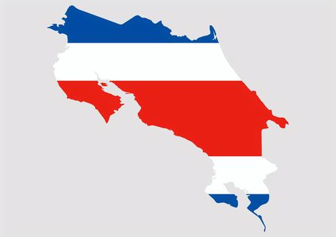 コスタリカの地図（国旗柄） コスタリカ,地図,国旗,外国,海外,地理,土地,国土,地形,世界のイラスト素材