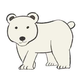 ホッキョクグマ ホッキョクグマ シロクマ,ホッキョクグマ,白熊,可愛い,シンプル,手書き,動物,イラストのイラスト素材