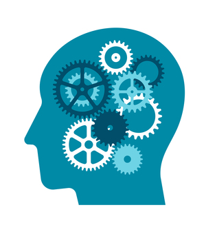 横顔と歯車イラスト (アイデア・閃き) 頭,ギア,歯車,脳,比喩,アイデア,ビジネス,キャラクター,インスピレーション,イマジネーションのイラスト素材