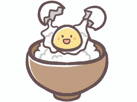 おいしい朝食の料理の卵かけご飯 おいしい朝食の料理の卵かけご飯 卵かけご飯,おいしい,朝食,かわいい,卵,米,茶碗,料理,レシピ,食べ物のイラスト素材