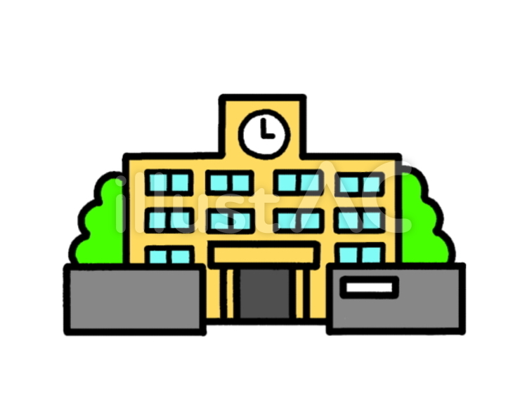 学校　黄 学校,校舎,小学校のイラスト素材