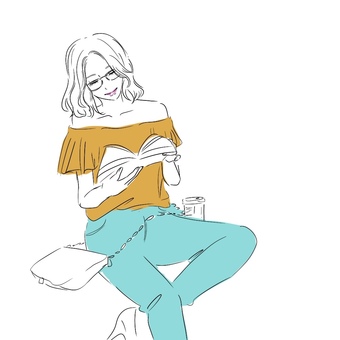 woman reading a book, reading, this, glasses, JPG and PNG