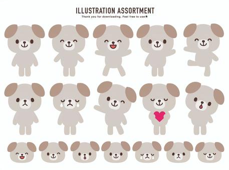 이누 일러스트 세트 JPG/PNG/AI, 이누 일러스트 세트 JPG/PNG/AI, 동물, 귀여운, 미소,