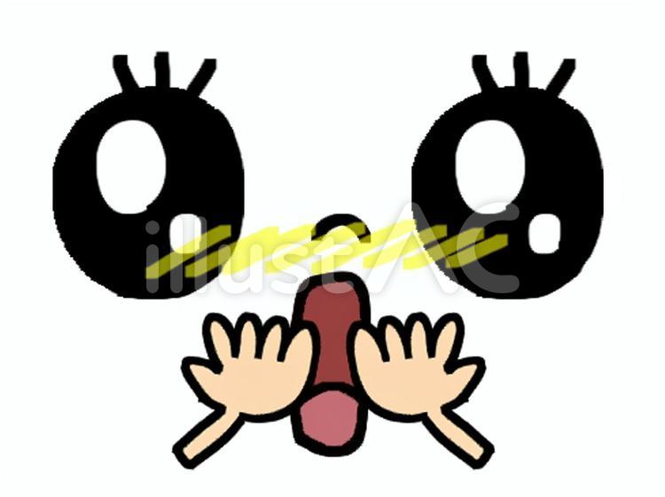 顔 驚く びっくりイラスト - No: 22439245｜無料イラスト・フリー素材