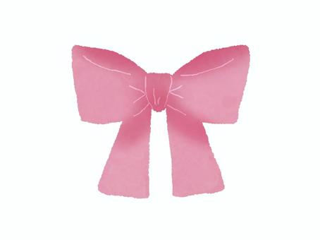 水彩風ピンクリボン リボン,ピンク,水彩風,手描き風,1個のイラスト素材