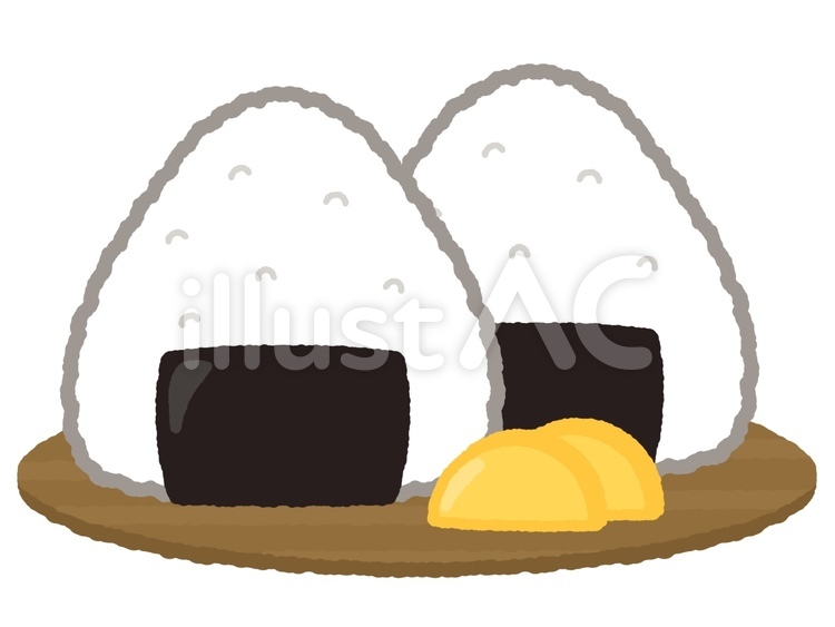 おにぎり・たくあん・２つ おにぎり,たくあん,おむすびのイラスト素材