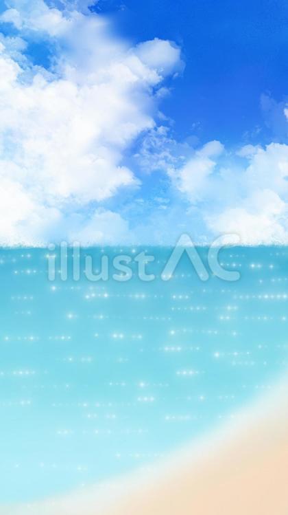 青い海と青い空 縦型