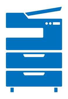 OA複合機のアイコン 青 複合機,コピー,プリンター,fax,スキャナー,ビジネス,会社,印刷,事務,オフィスのイラスト素材