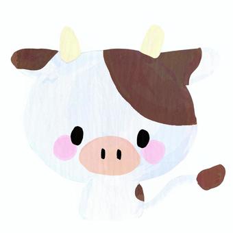 デフォルメの牛のイラスト