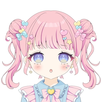 ゆめかわ少女・ピンク コスプレ,女子,女の子,美少女,萌え,アイコン,かわいい,フリー,無料,萌え系のイラスト素材