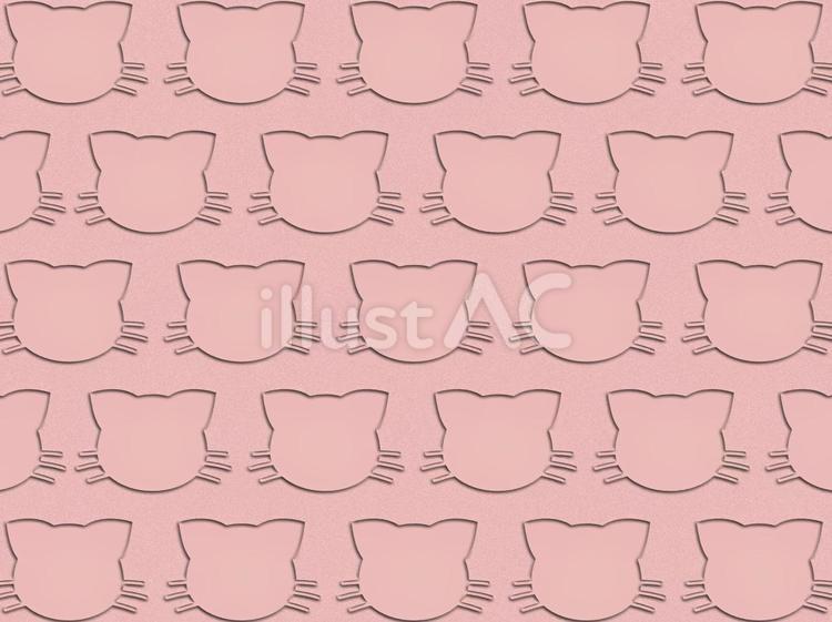 ネコの顔のアウトラインP ピンク,猫,シルエットのイラスト素材