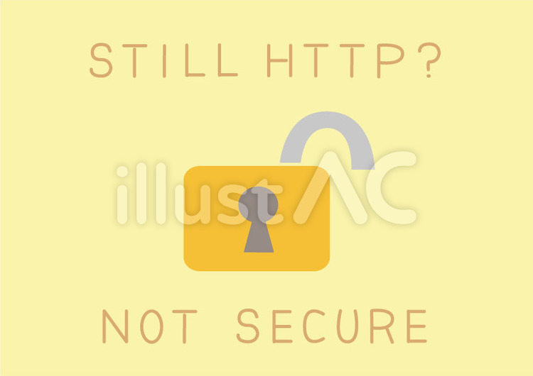 SSL未対応のイラスト ssl,セキュリティ,インターネットのイラスト素材