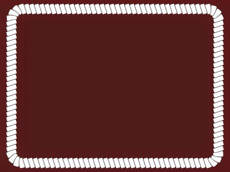 縄フレームの赤背景カード 縄,ロープ,フレーム,枠,背景,赤,ワインレッド,ボルドー,白,角丸のイラスト素材