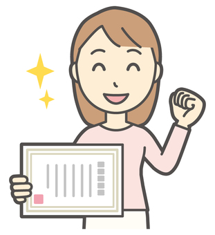  ロングヘア女性-501-バスト 表彰状,女性,女の子,人物,かわいい,資格,認定,検定,免許,バストアップのイラスト素材