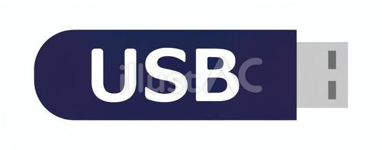 USBメモリアイコン_文字付き usbメモリ,記録,データのイラスト素材