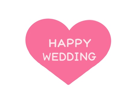 Happy wedding ハート happywedding,wedding,結婚,結婚式,結婚おめでとう,お祝い,手書き,手描き,文字,ロゴのイラスト素材