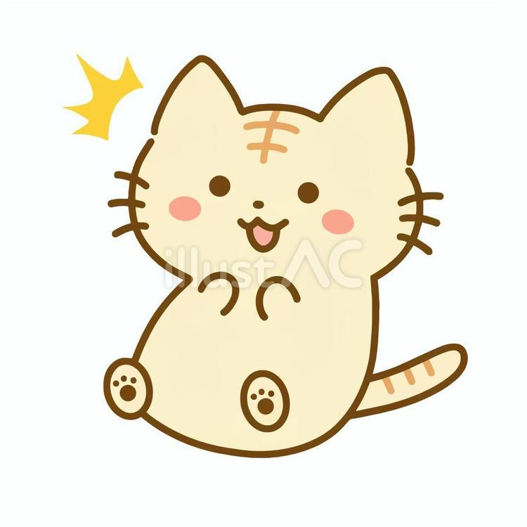 びっくりした表情のトラ猫 トラ猫,猫,子猫のイラスト素材