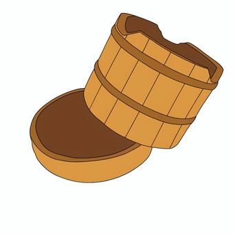 木製の桶 桶,木製,容器,和風,生活用品,樽,バケツ,イラスト素材,シンプルイラストのイラスト素材