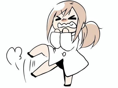 白衣を着た女性 地団駄 女性,白衣,女医,先生,地団駄を踏む,悔しい,怒り,薬剤師,ポーズ,学校のイラスト素材