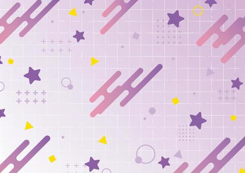 紫色のポップな幾何学図形の背景素材 幾何学,図形,星,円,ポップ,グラデーション,グリッド,背景のイラスト素材