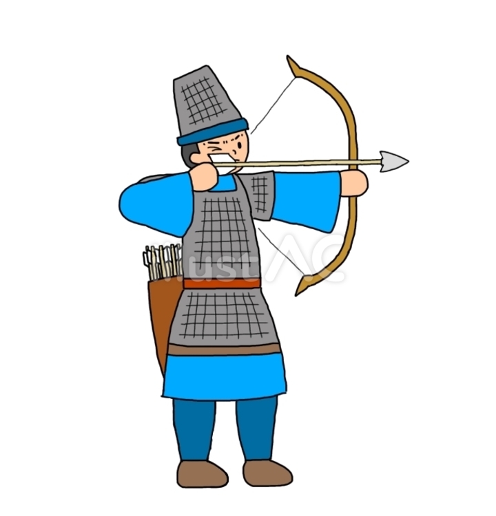 古代中国風の弓兵 戦士,兵士,闘士のイラスト素材