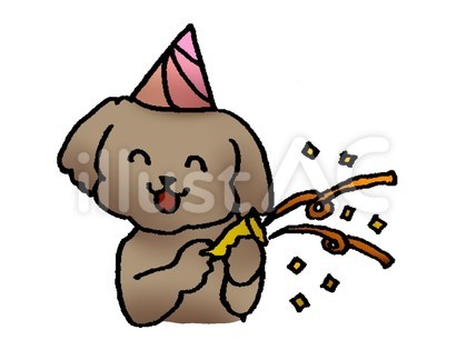 クラッカーを打つ犬