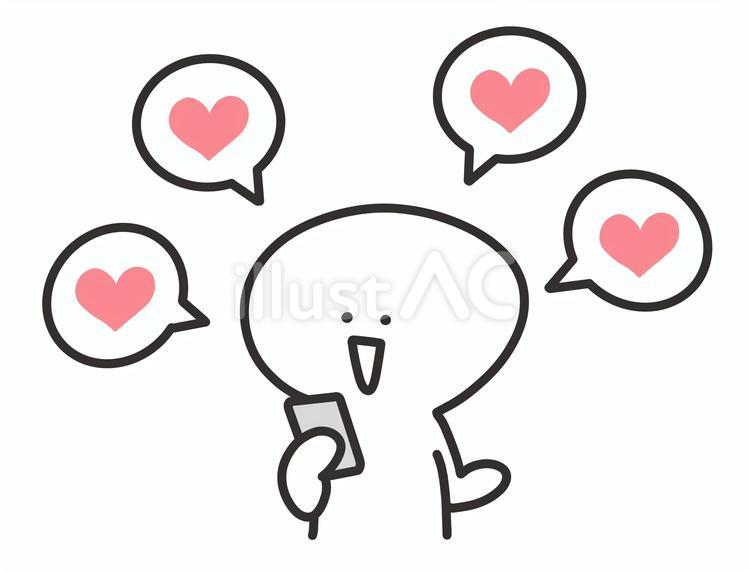 ハートをもらう・バズる・推し活・いいね ハート,たくさん,笑顔のイラスト素材