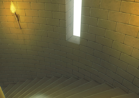 螺旋階段風(下り)背景イラスト05 螺旋階段風(下り)背景イラスト05 階段,下り,ダンジョン,迷宮,レンガ,背景,風景,ファンタジー,螺旋,リアルのイラスト素材