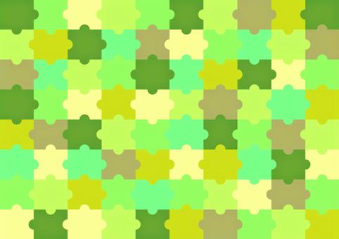 パズル_緑 パズル_緑 カラフル,パズル,背景,緑色,黄緑色,黄色,新緑のイラスト素材