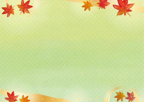 背景902 背景,秋,紅葉,和風,緑,和柄,七宝柄,きれい,水彩,華やかのイラスト素材