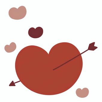Illustration, heart, a bow and arrow, stick, 