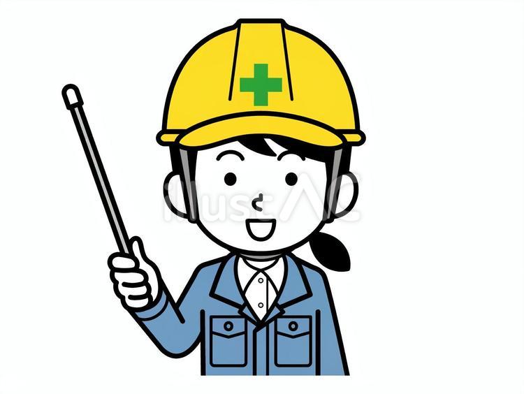 指し棒を持つ現場監督の女性 女性,現場監督,シンプルのイラスト素材