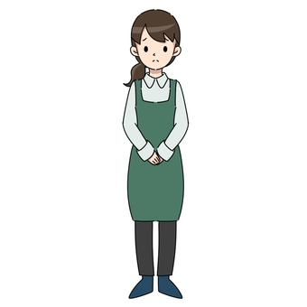 Illustration, female, tiny, clerk, 