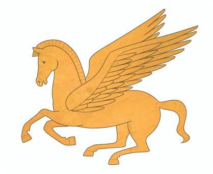 壁画の色ペガサス 壁画の色ペガサス 馬,ペガサス,壁画,土色,飛ぶ,午のイラスト素材