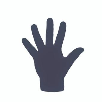 5を示す手（モノトーン紺） 手,指,数,5,モノトーン,紺のイラスト素材